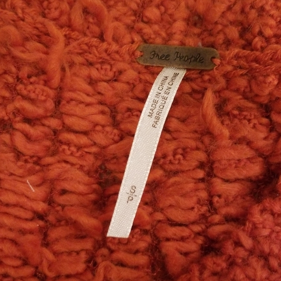 NWT! Free People Orange Size S/P Shaggy Sweater - Picture 5 of 6